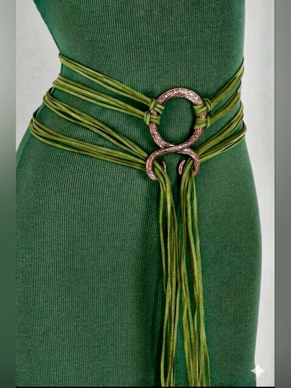 Faux Suede Wrap Bohemian Knotted Rope Waist Belt – Nordic / Viking Inspired